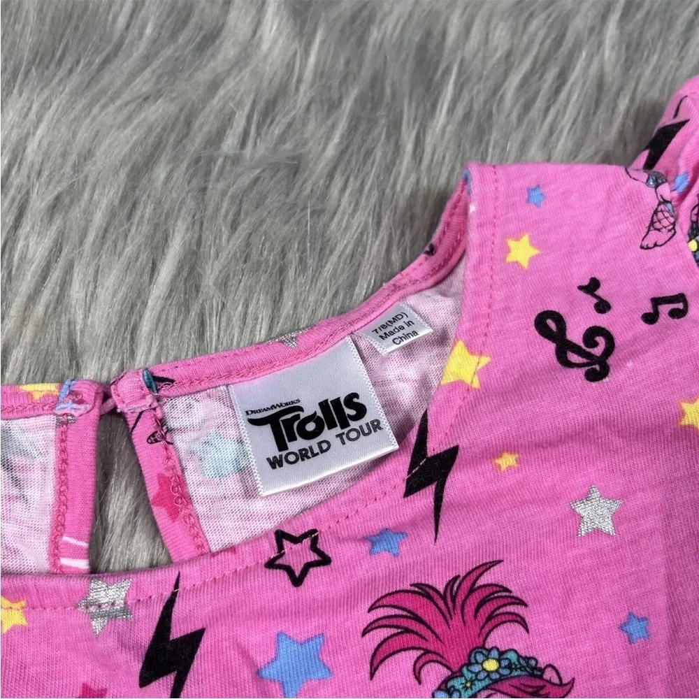 Girls Trolls World Tour Pink Romper Size Medium 7-8